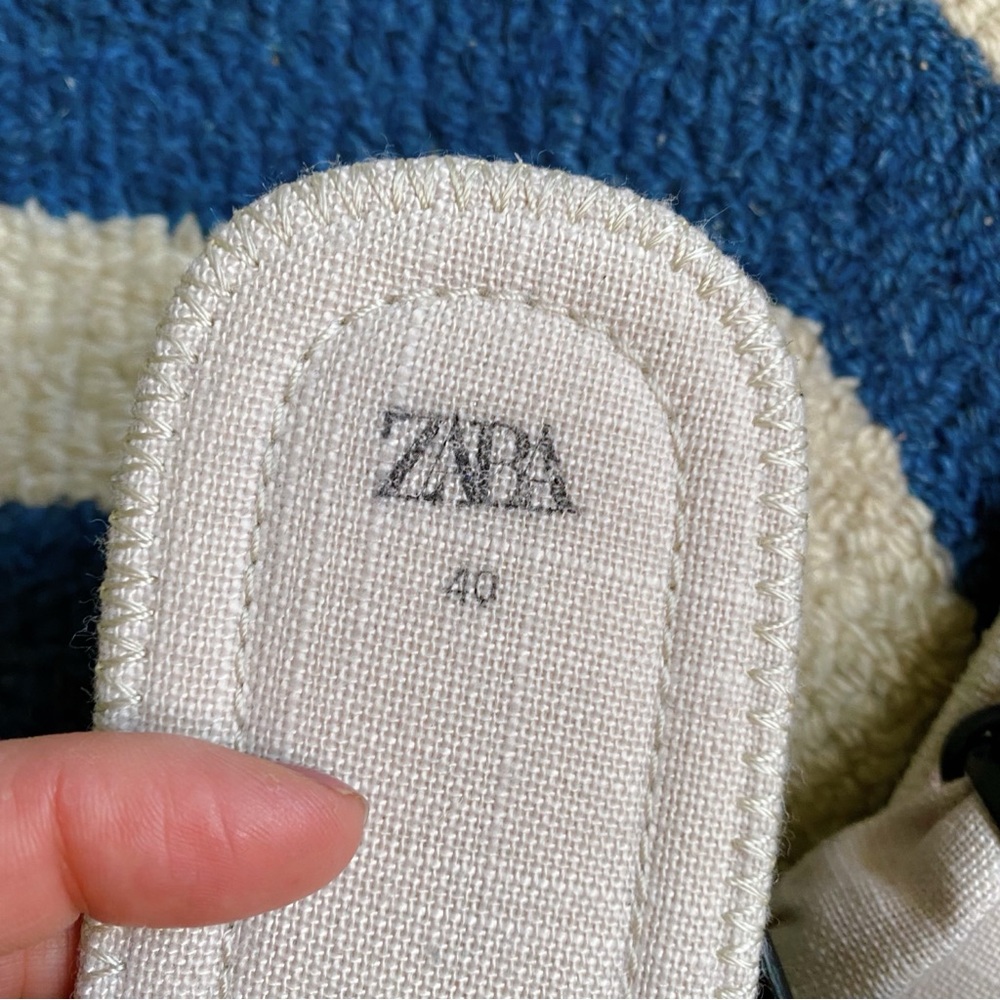 🐚 ZARA BOHO LEATHER GREY WHITE OMBRE WRAP GLADIATOR FLIP FLOPS! - Picture 12 of 16